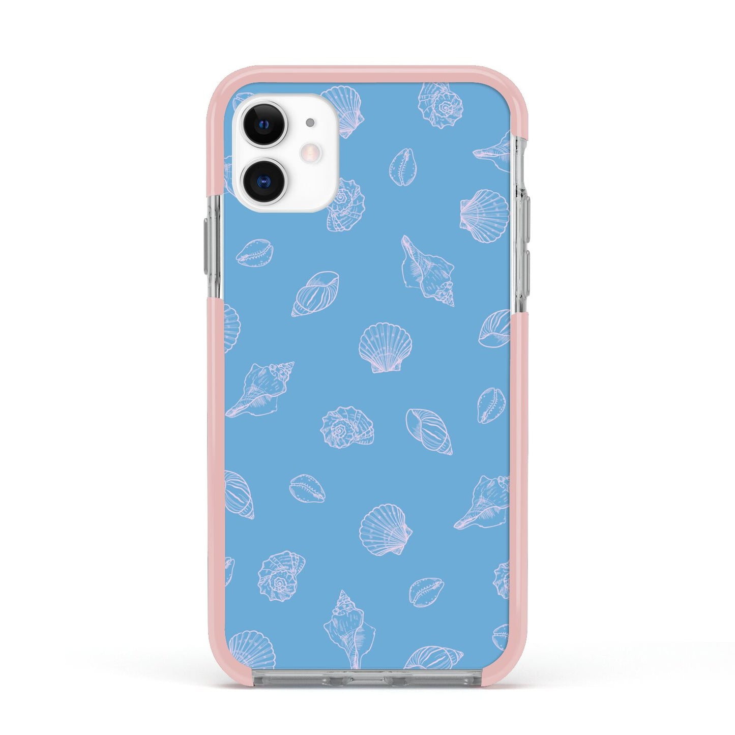 Beach Shell Apple iPhone 11 in White with Pink Impact Case