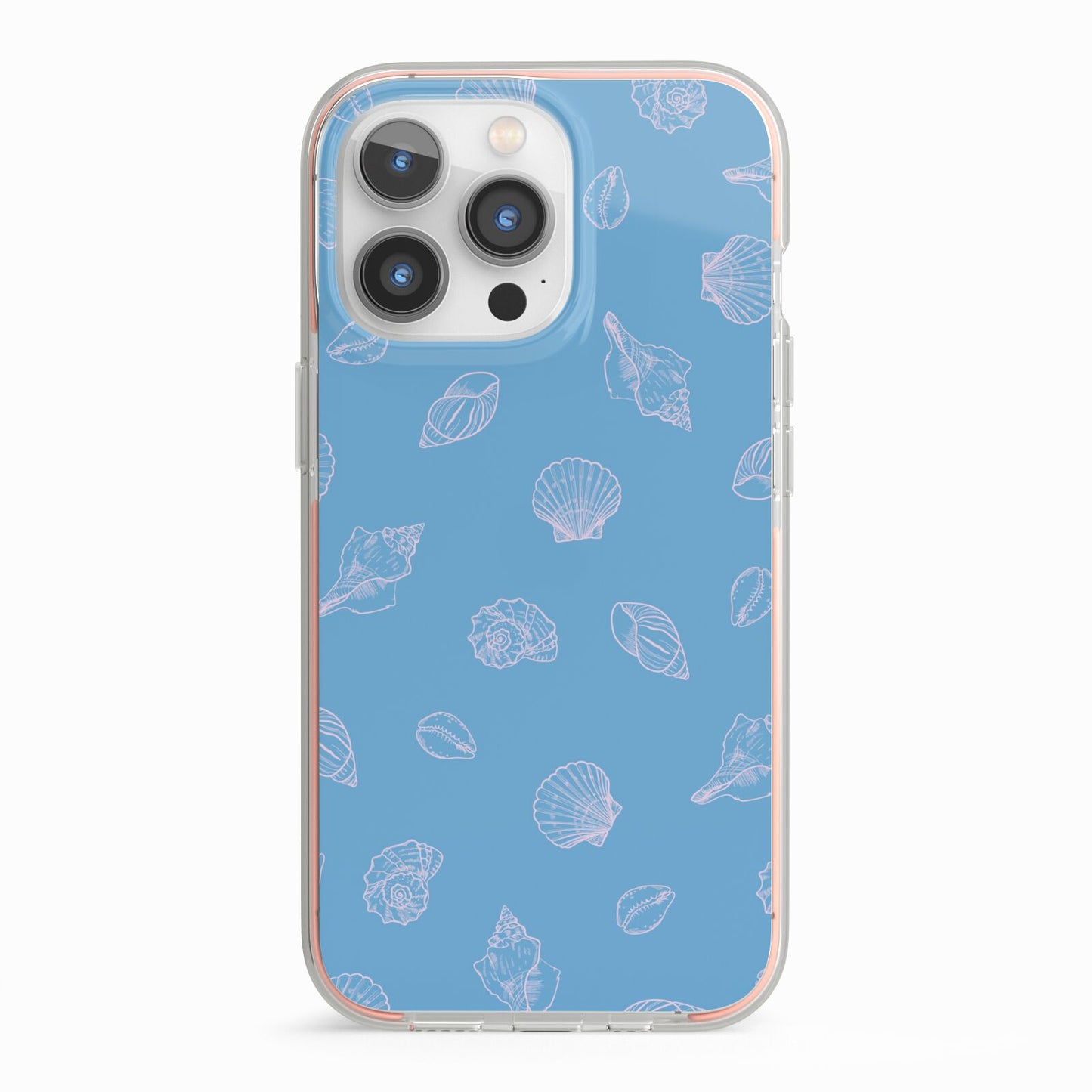 Beach Shell iPhone 13 Pro TPU Impact Case with Pink Edges