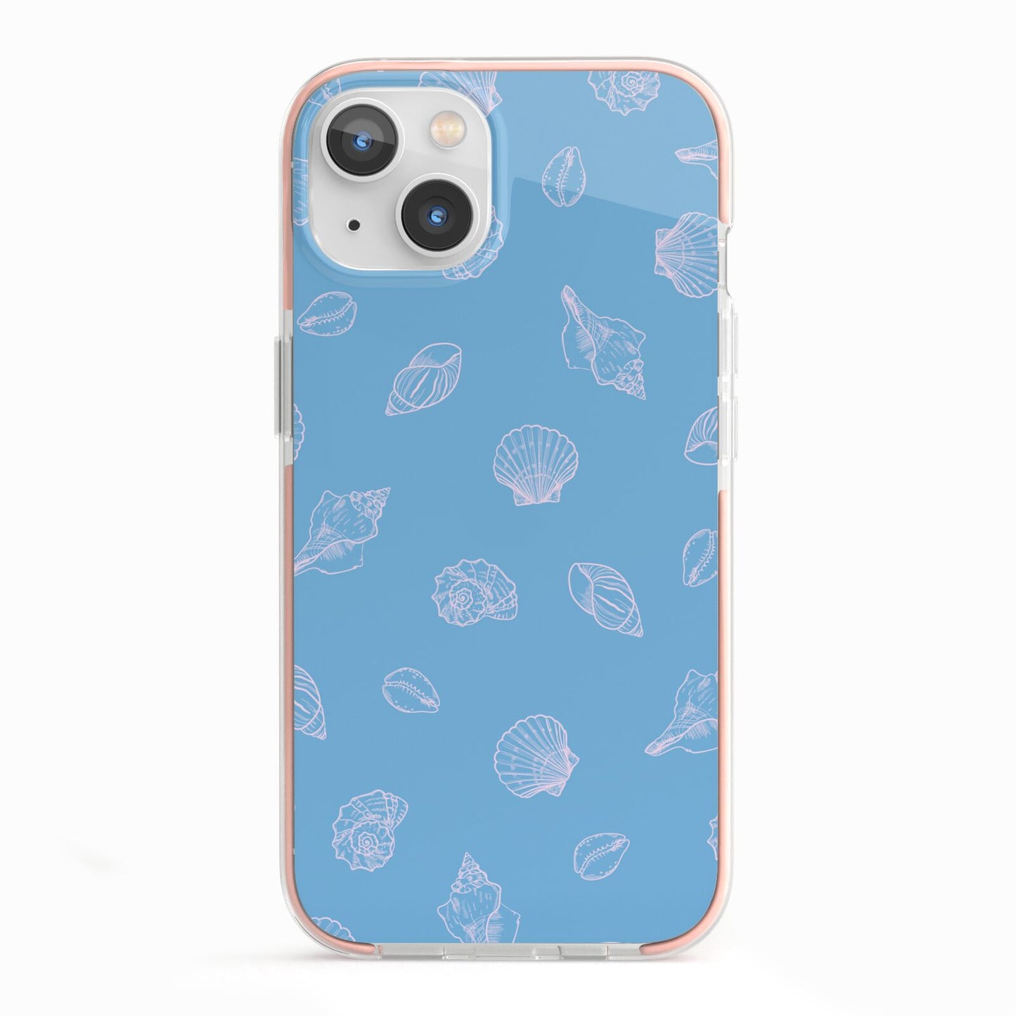Beach Shell iPhone 13 TPU Impact Case with Pink Edges
