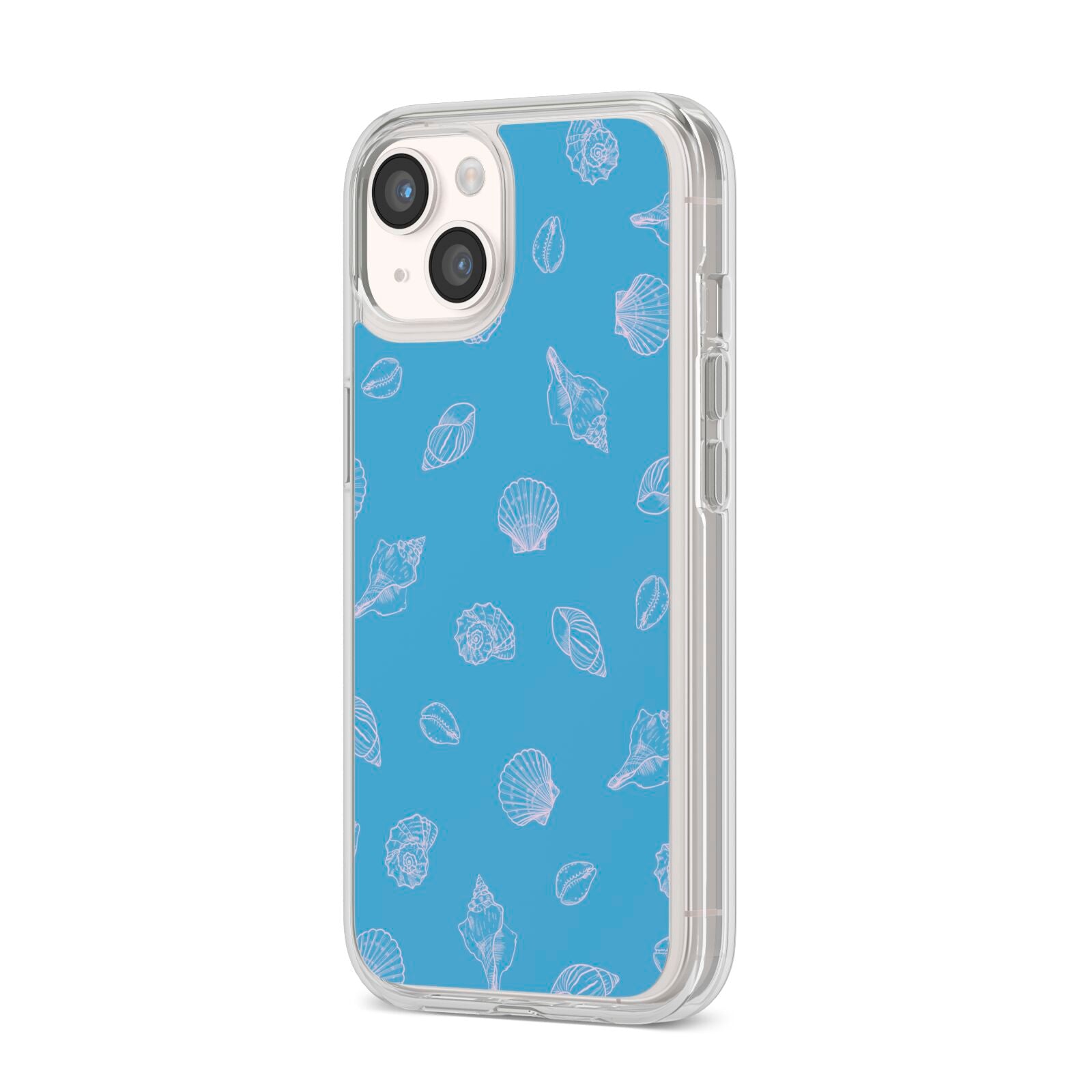 Beach Shell iPhone 14 Clear Tough Case Starlight Angled Image