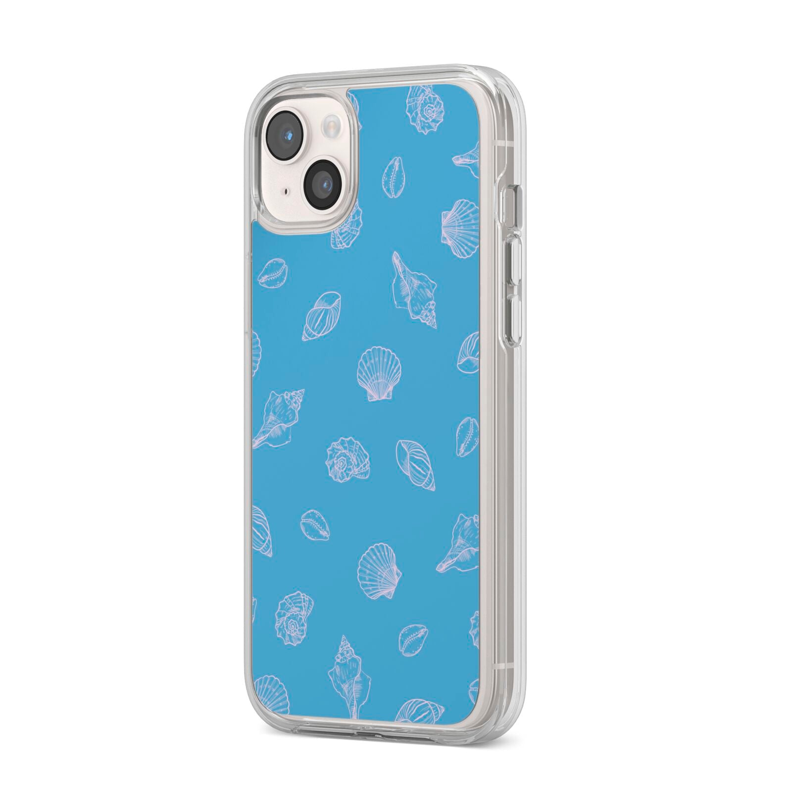 Beach Shell iPhone 14 Plus Clear Tough Case Starlight Angled Image