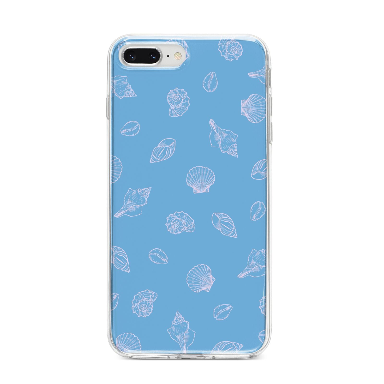 Beach Shell iPhone 8 Plus Bumper Case on Silver iPhone