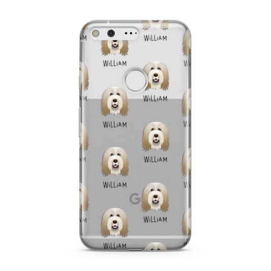 Bearded Collie Icon with Name Google Pixel Case
