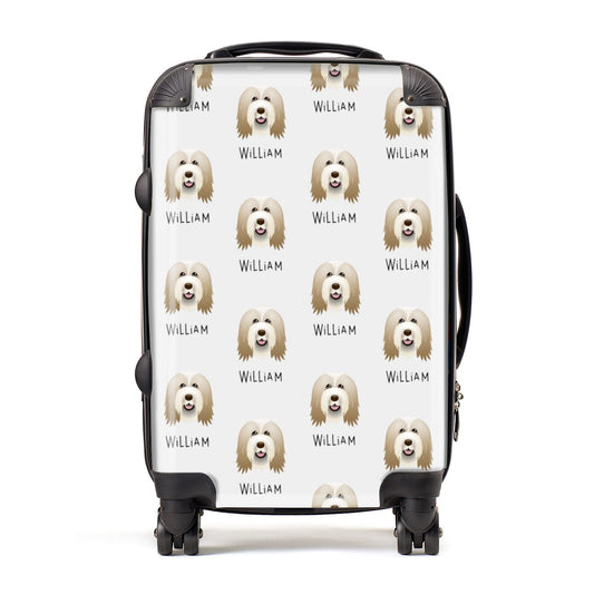 Bearded Collie Icon with Name Suitcase