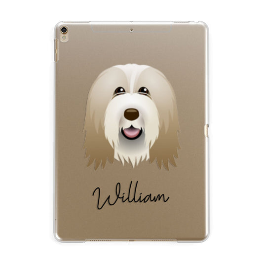Bearded Collie Personalised Apple iPad Gold Case