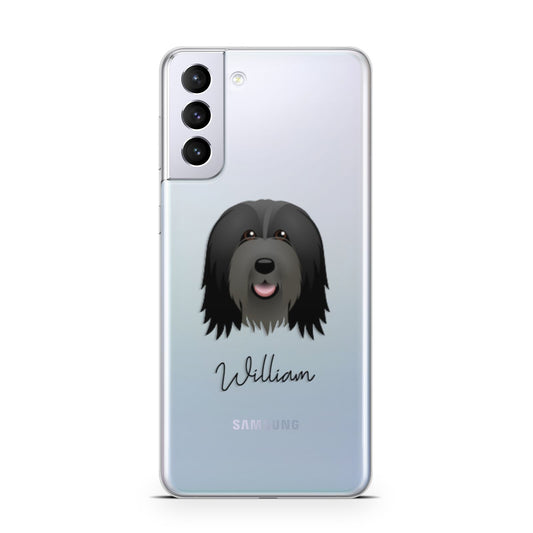 Bearded Collie Personalised Samsung S21 Plus Phone Case