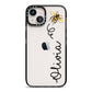 Bee in Flight Personalised Name iPhone 13 Black Impact Case on Silver phone