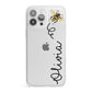 Bee in Flight Personalised Name iPhone 13 Pro Max Clear Bumper Case