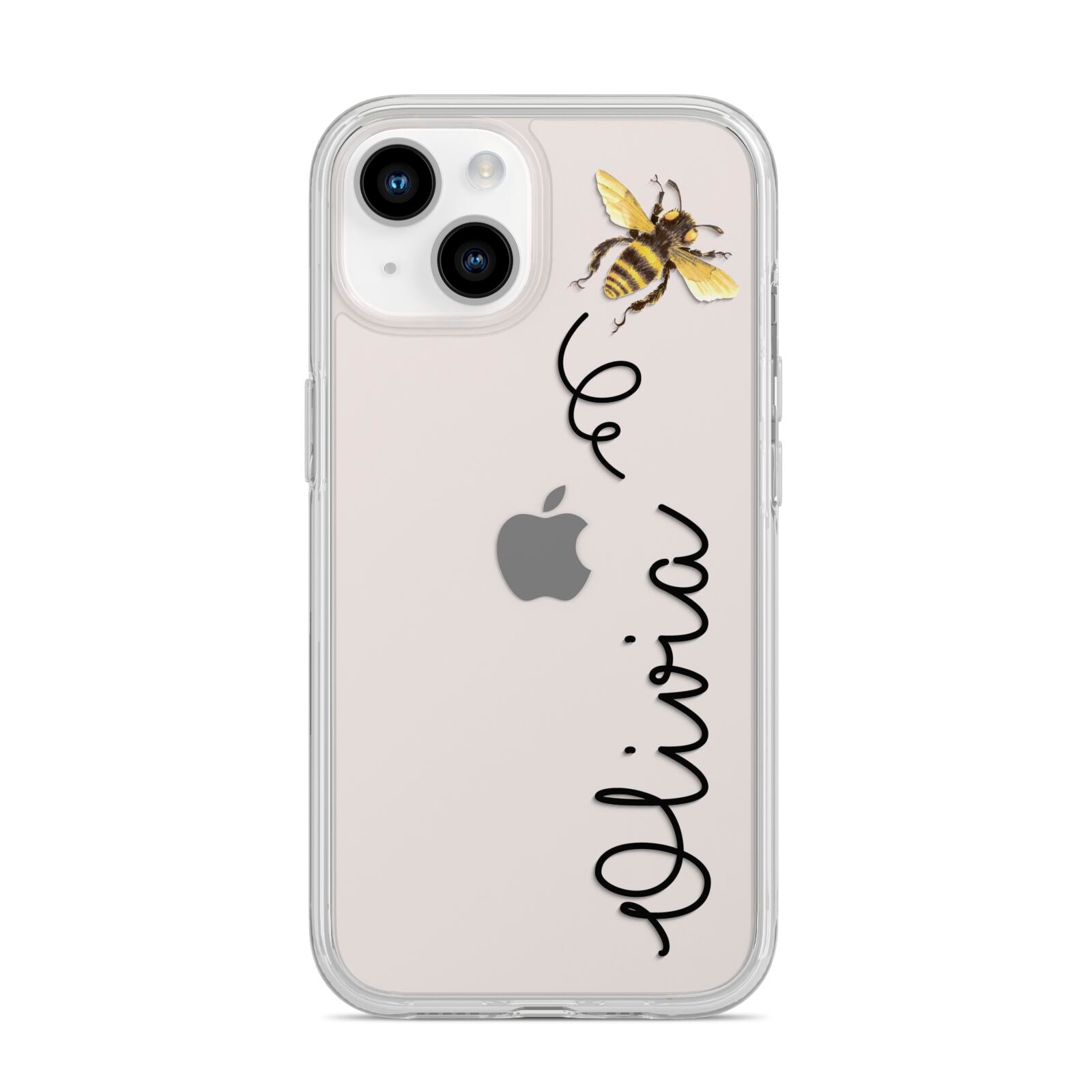 Bee in Flight Personalised Name iPhone 14 Clear Tough Case Starlight