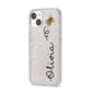 Bee in Flight Personalised Name iPhone 14 Glitter Tough Case Starlight Angled Image
