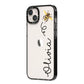 Bee in Flight Personalised Name iPhone 14 Plus Black Impact Case Side Angle on Silver phone