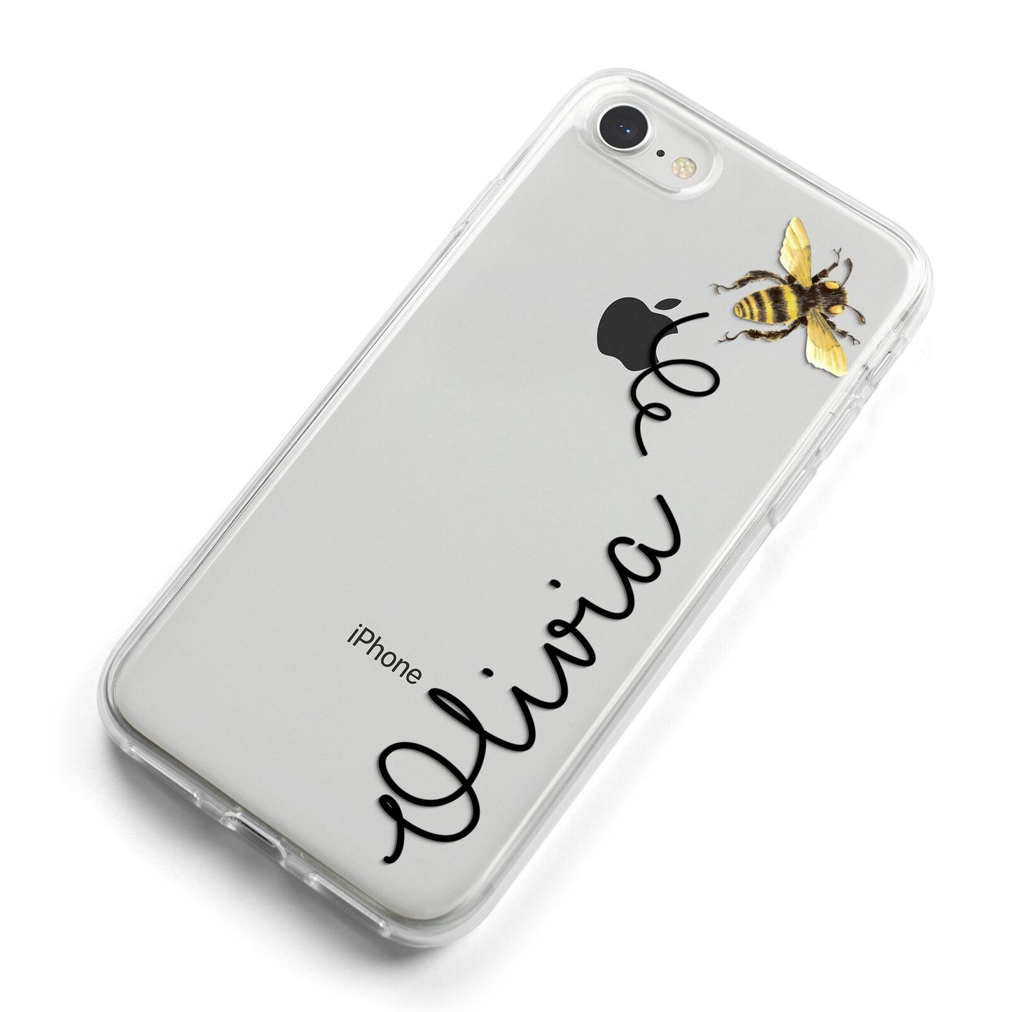 Bee in Flight Personalised Name iPhone 8 Bumper Case on Silver iPhone Alternative Image