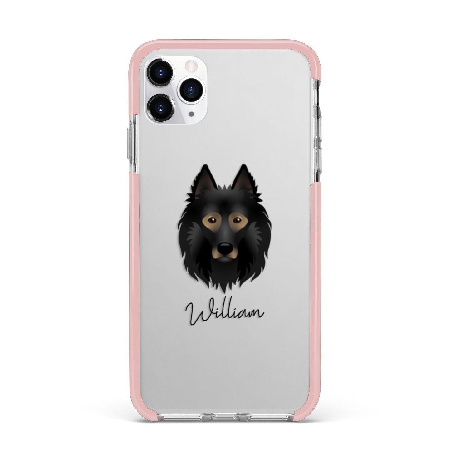 Belgian Tervuren Personalised iPhone 11 Pro Max Impact Pink Edge Case