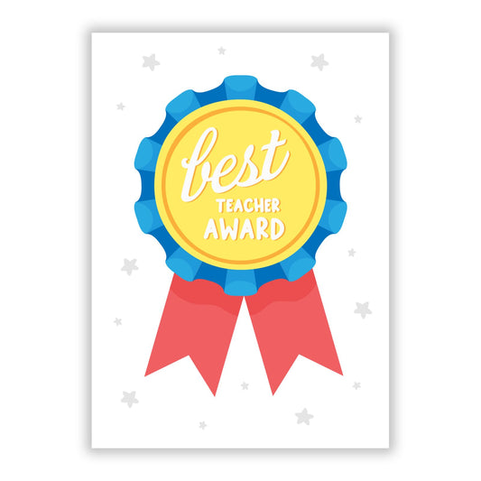 Best Teacher Award A5 Flat Greetings Card