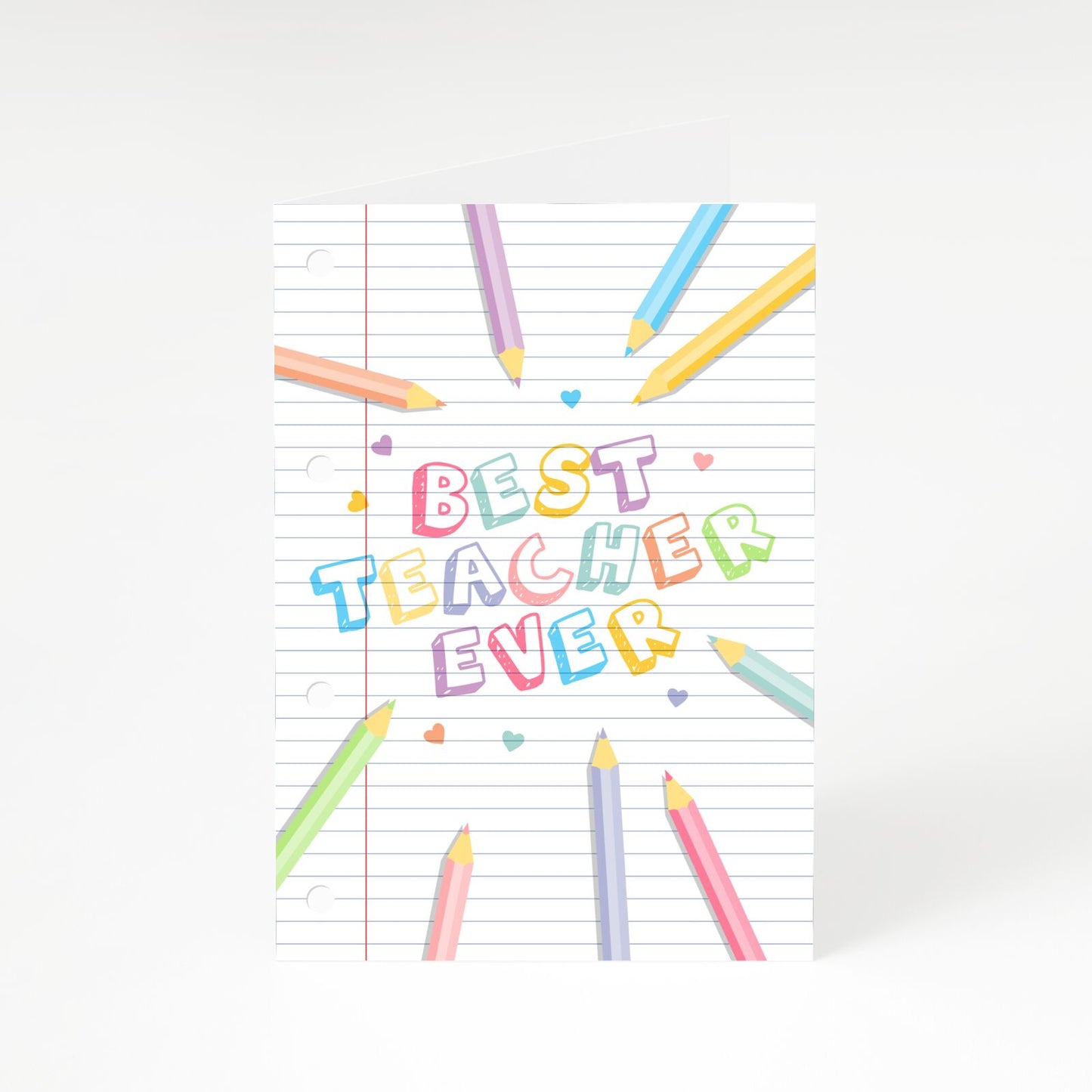 Best Teacher Ever A5 Greetings Card