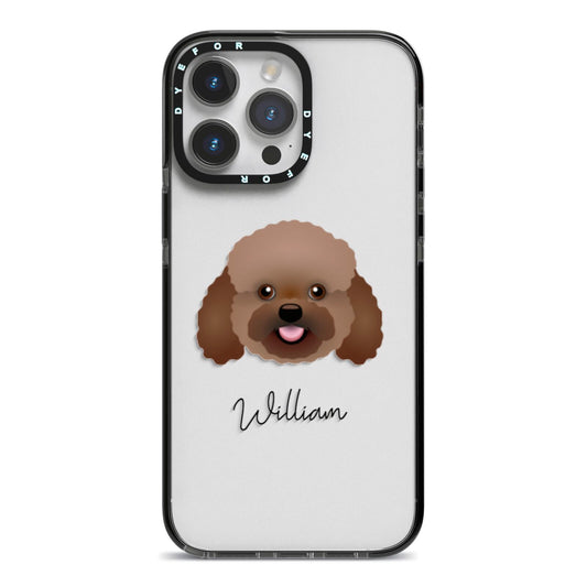 Bich poo Personalised iPhone 14 Pro Max Black Impact Case on Silver phone
