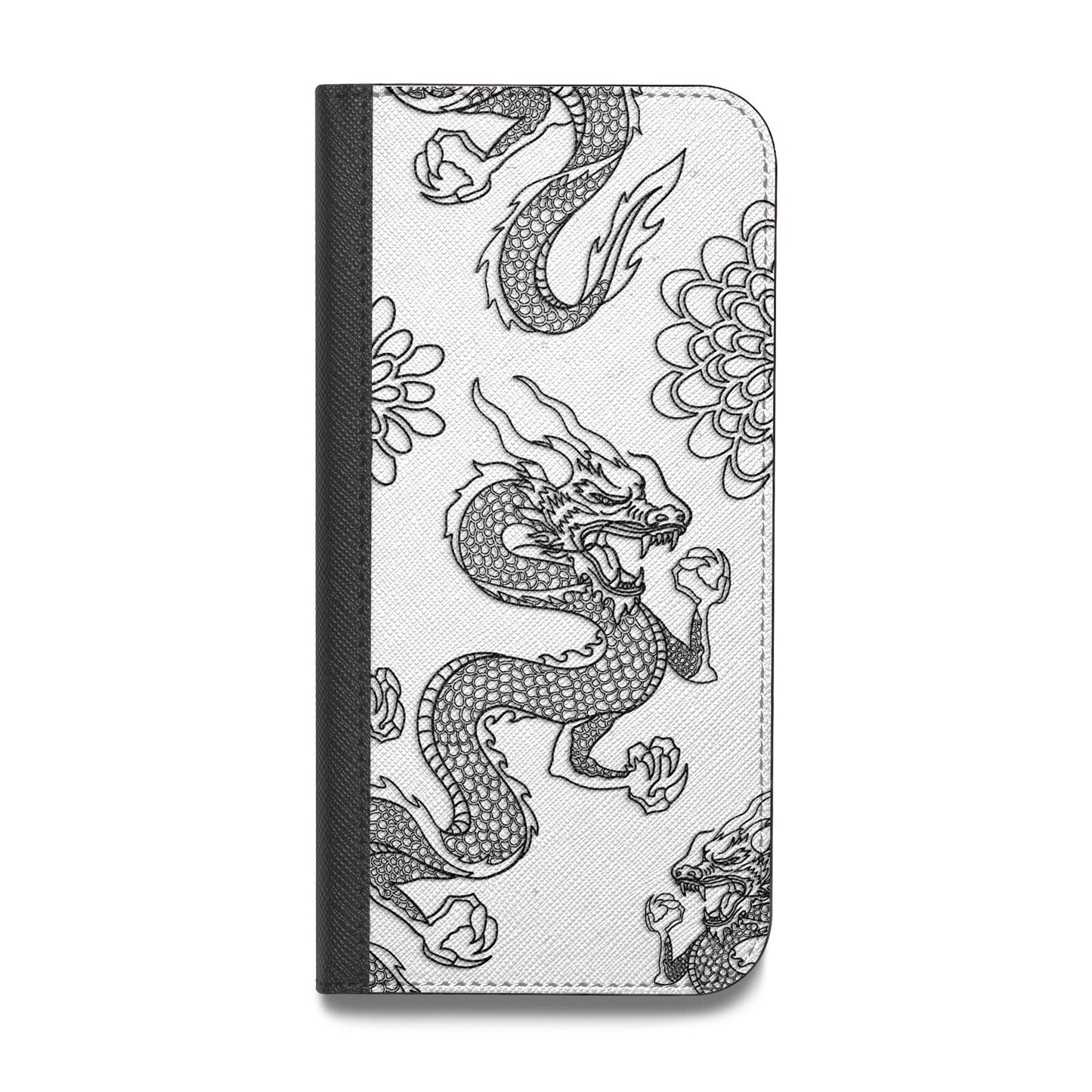 Black Dragon Vegan Leather Flip Samsung Case