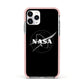 Black NASA Meatball Apple iPhone 11 Pro in Silver with Pink Impact Case