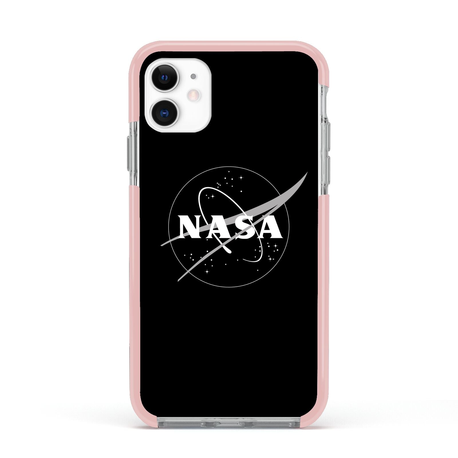 Black NASA Meatball Apple iPhone 11 in White with Pink Impact Case