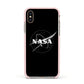 Black NASA Meatball Apple iPhone Xs Impact Case Pink Edge on Gold Phone