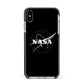 Black NASA Meatball Apple iPhone Xs Max Impact Case Black Edge on Silver Phone