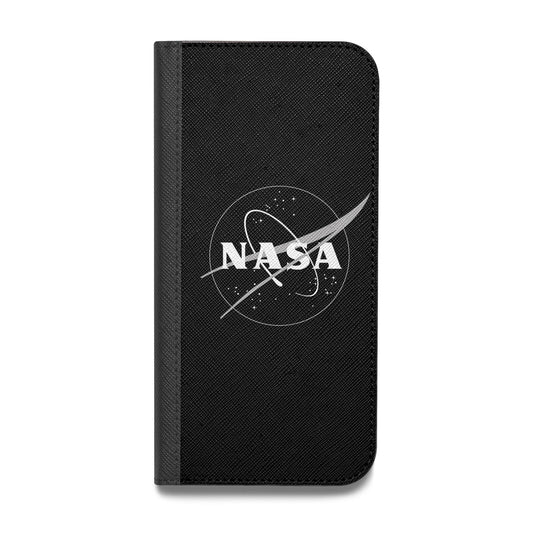 Black NASA Meatball Vegan Leather Flip iPhone Case