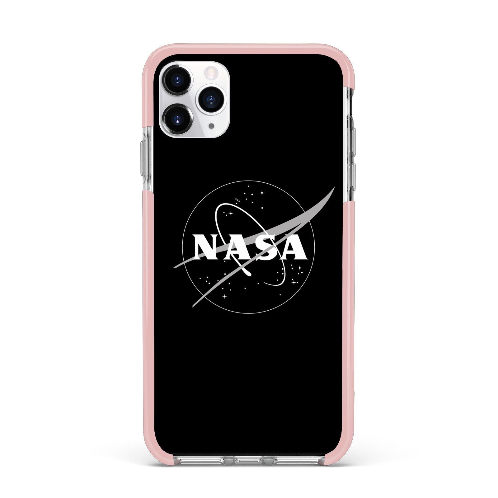 Black NASA Meatball iPhone 11 Pro Max Impact Pink Edge Case