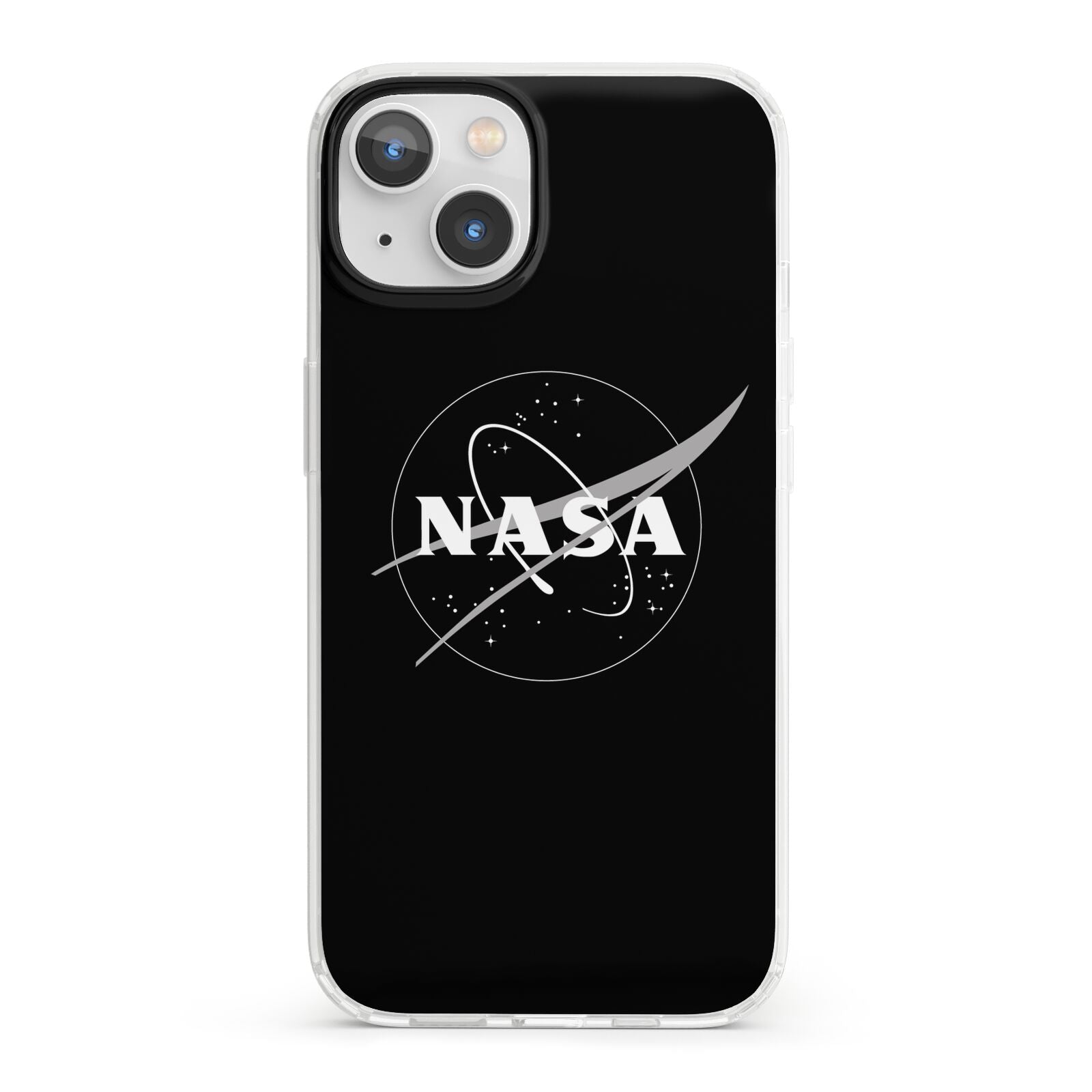 Black NASA Meatball iPhone 13 Clear Bumper Case