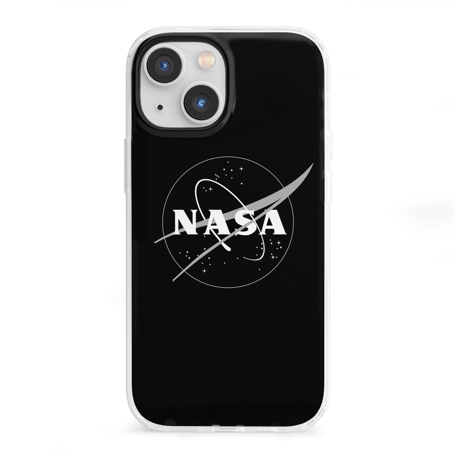 Black NASA Meatball iPhone 13 Mini Clear Bumper Case