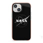 Black NASA Meatball iPhone 13 Mini TPU Impact Case with Pink Edges