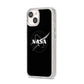 Black NASA Meatball iPhone 14 Glitter Tough Case Starlight Angled Image