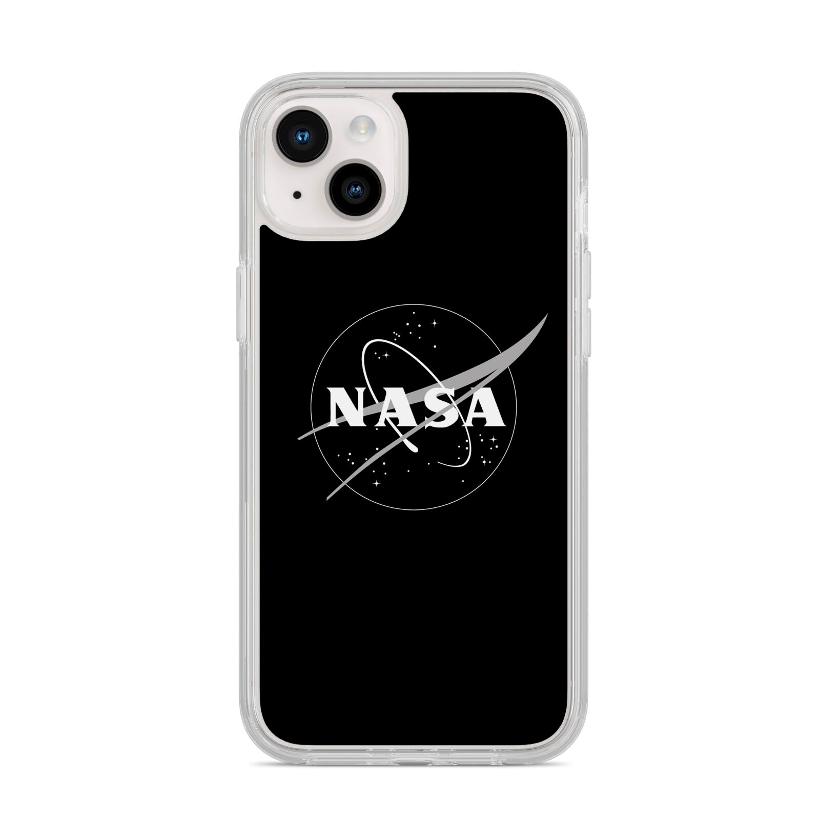 Black NASA Meatball iPhone 14 Plus Clear Tough Case Starlight