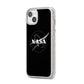 Black NASA Meatball iPhone 14 Plus Glitter Tough Case Starlight Angled Image
