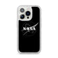 Black NASA Meatball iPhone 14 Pro Glitter Tough Case Silver