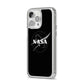 Black NASA Meatball iPhone 14 Pro Max Clear Tough Case Silver Angled Image