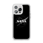 Black NASA Meatball iPhone 14 Pro Max Clear Tough Case Silver