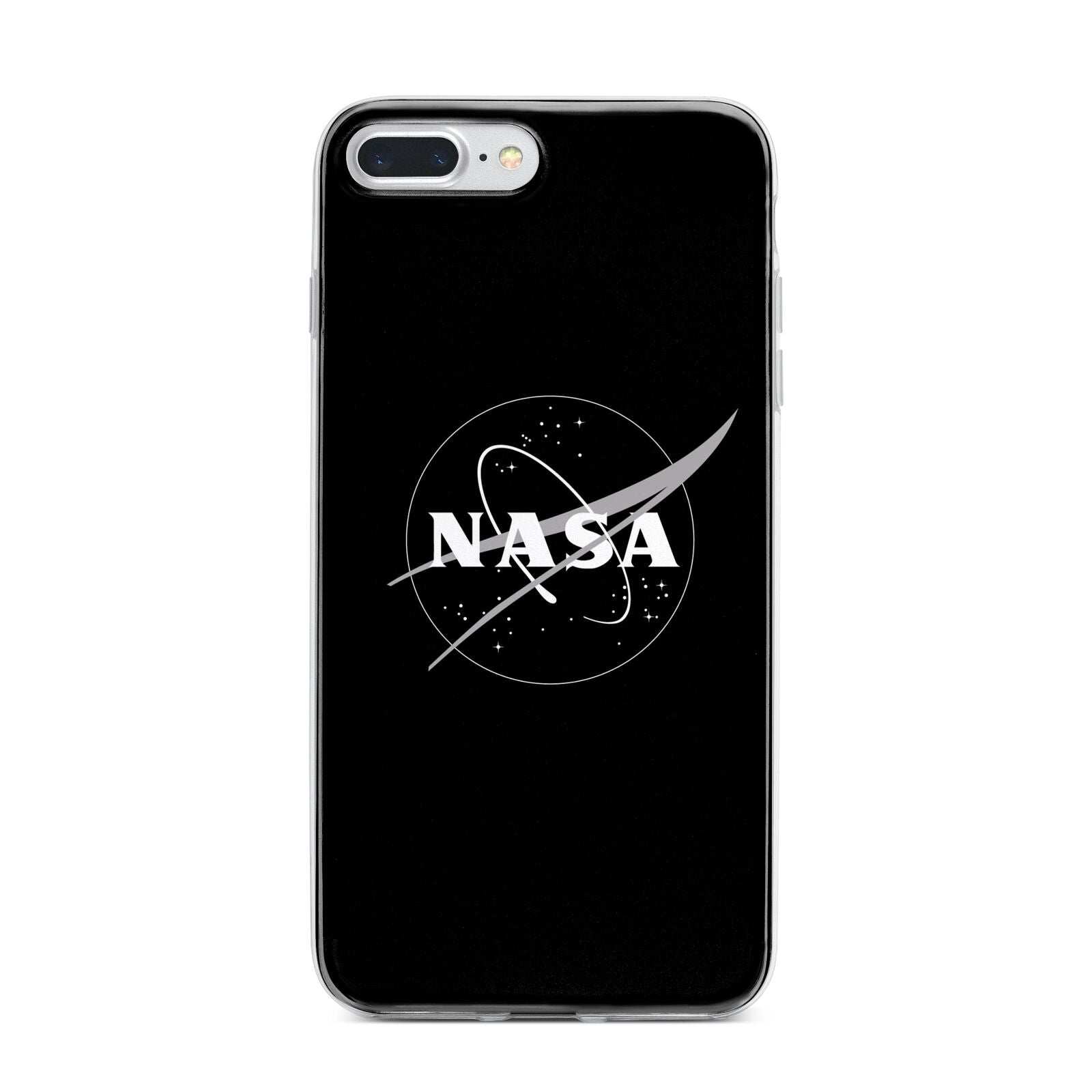 Black NASA Meatball iPhone 7 Plus Bumper Case on Silver iPhone