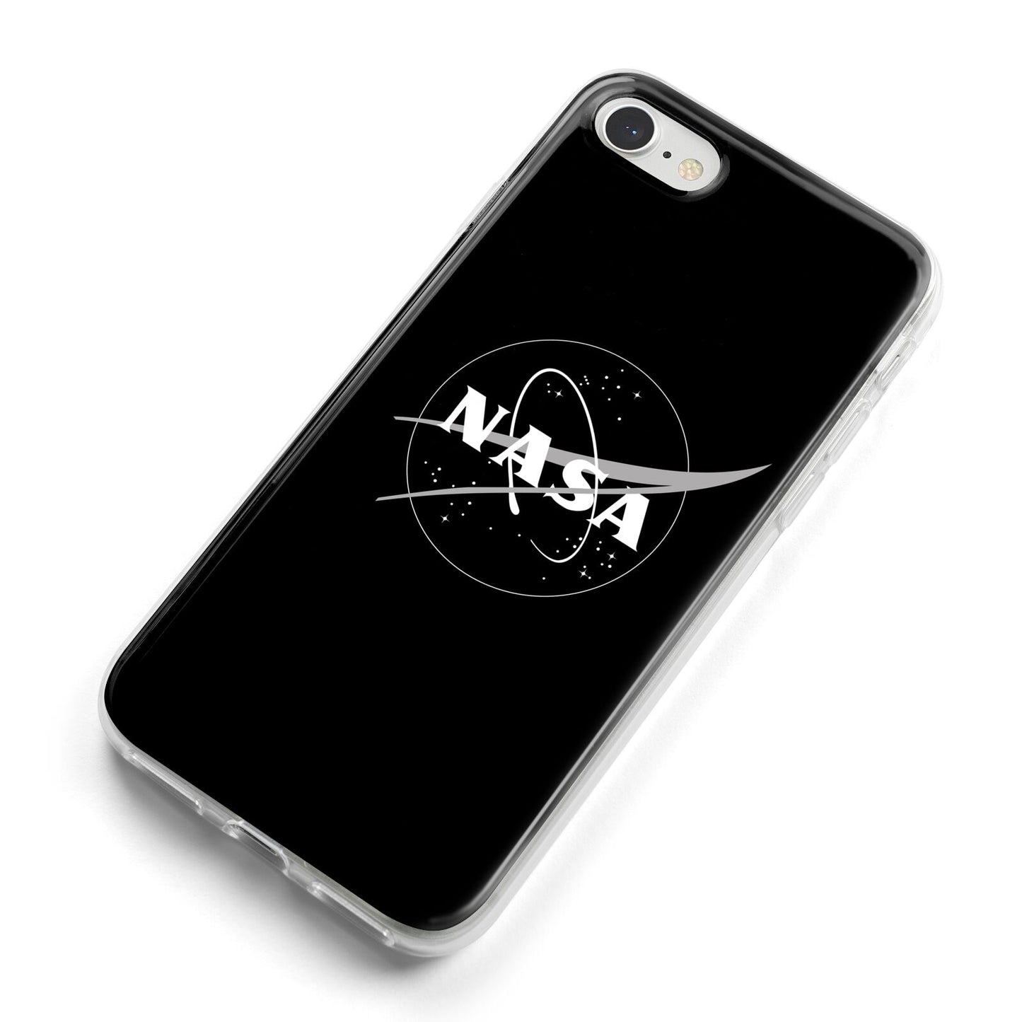 Black NASA Meatball iPhone 8 Bumper Case on Silver iPhone Alternative Image