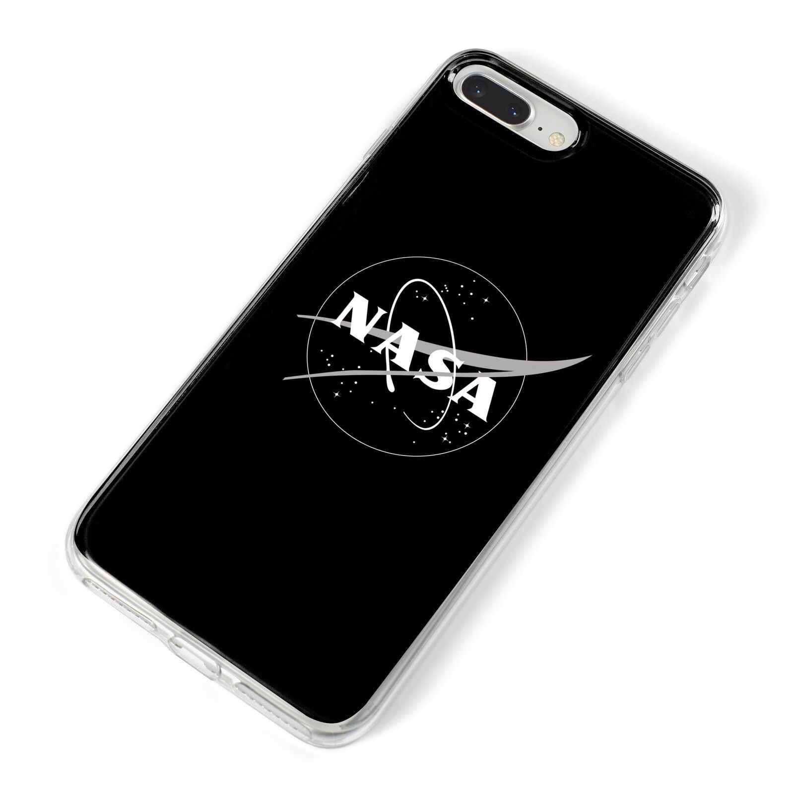 Black NASA Meatball iPhone 8 Plus Bumper Case on Silver iPhone Alternative Image