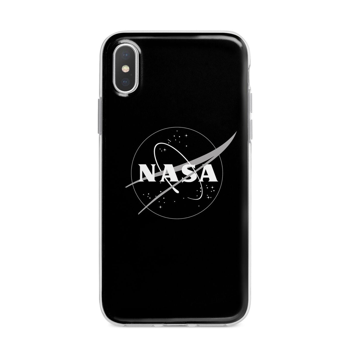 Black NASA Meatball iPhone X Bumper Case on Silver iPhone Alternative Image 1