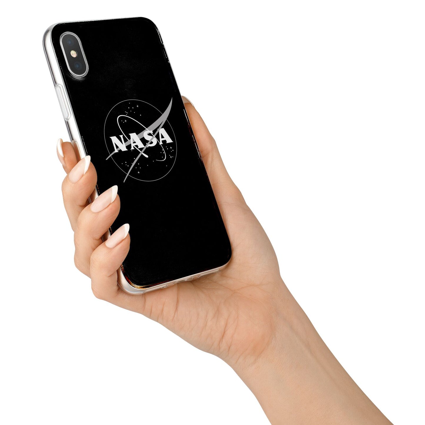 Black NASA Meatball iPhone X Bumper Case on Silver iPhone Alternative Image 2
