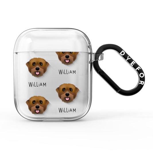 Black Russian Terrier Icon with Name AirPods Clear Case