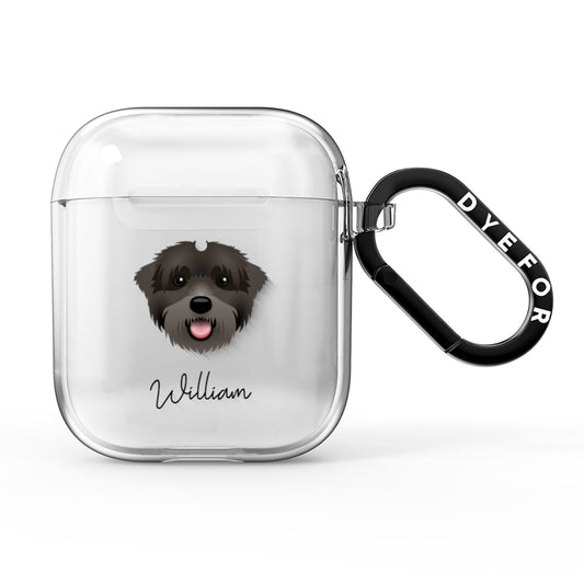 Black Russian Terrier Personalised AirPods Clear Case