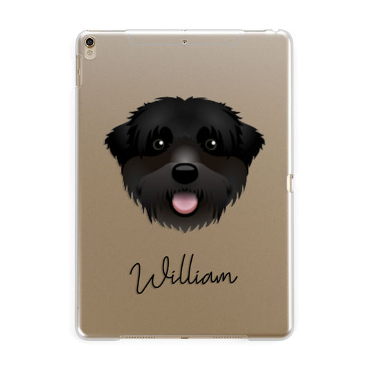 Black Russian Terrier Personalised Apple iPad Gold Case