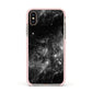 Black Space Apple iPhone Xs Impact Case Pink Edge on Gold Phone