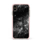 Black Space Apple iPhone Xs Max Impact Case Pink Edge on Gold Phone