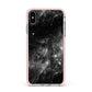 Black Space Apple iPhone Xs Max Impact Case Pink Edge on Silver Phone