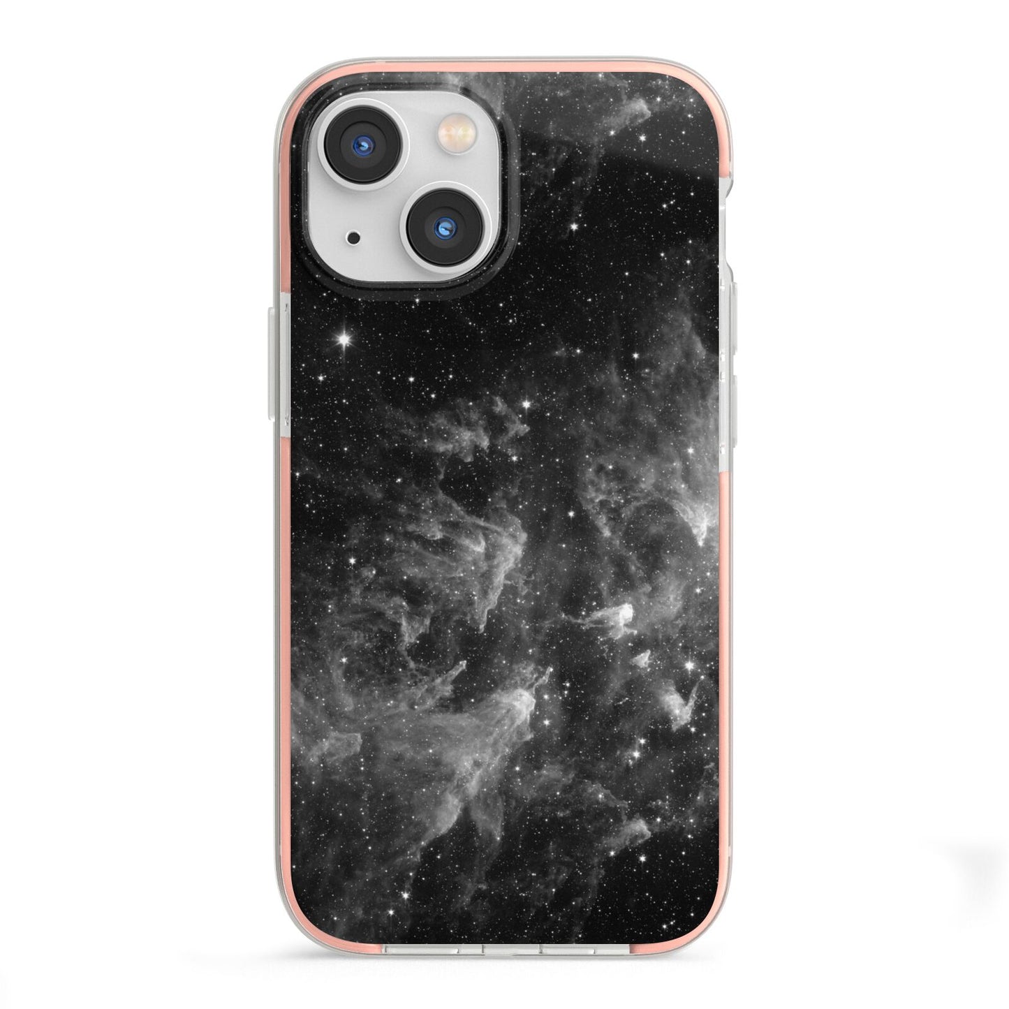 Black Space iPhone 13 Mini TPU Impact Case with Pink Edges
