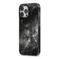 Black Space iPhone 13 Pro Max Black Impact Case Side Angle on Silver phone