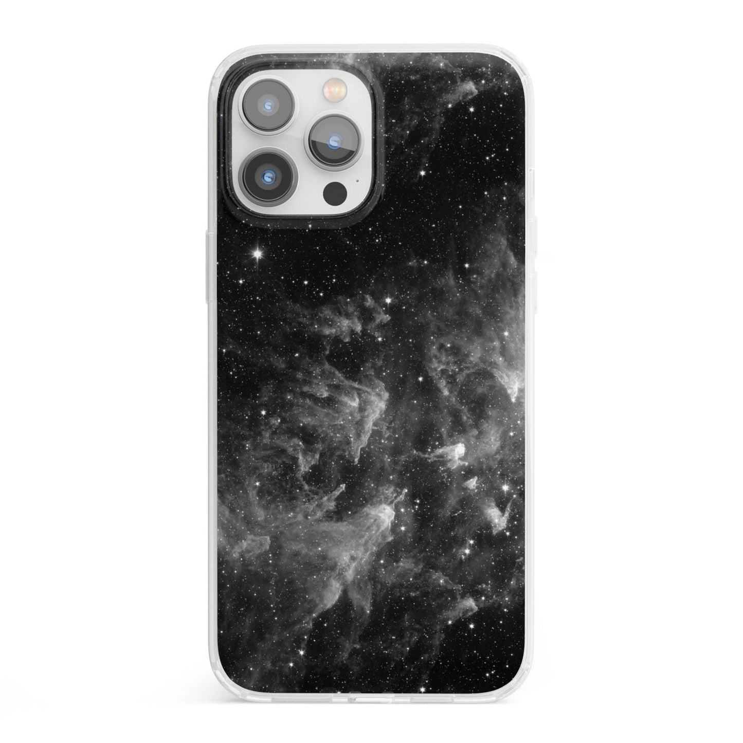 Black Space iPhone 13 Pro Max Clear Bumper Case